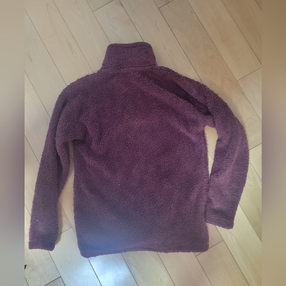 Eddie Bauer XS Plum Sherpa Quarter Zip Fleece Pullover Cozy Outdoor EUC - Picture 4 of 4